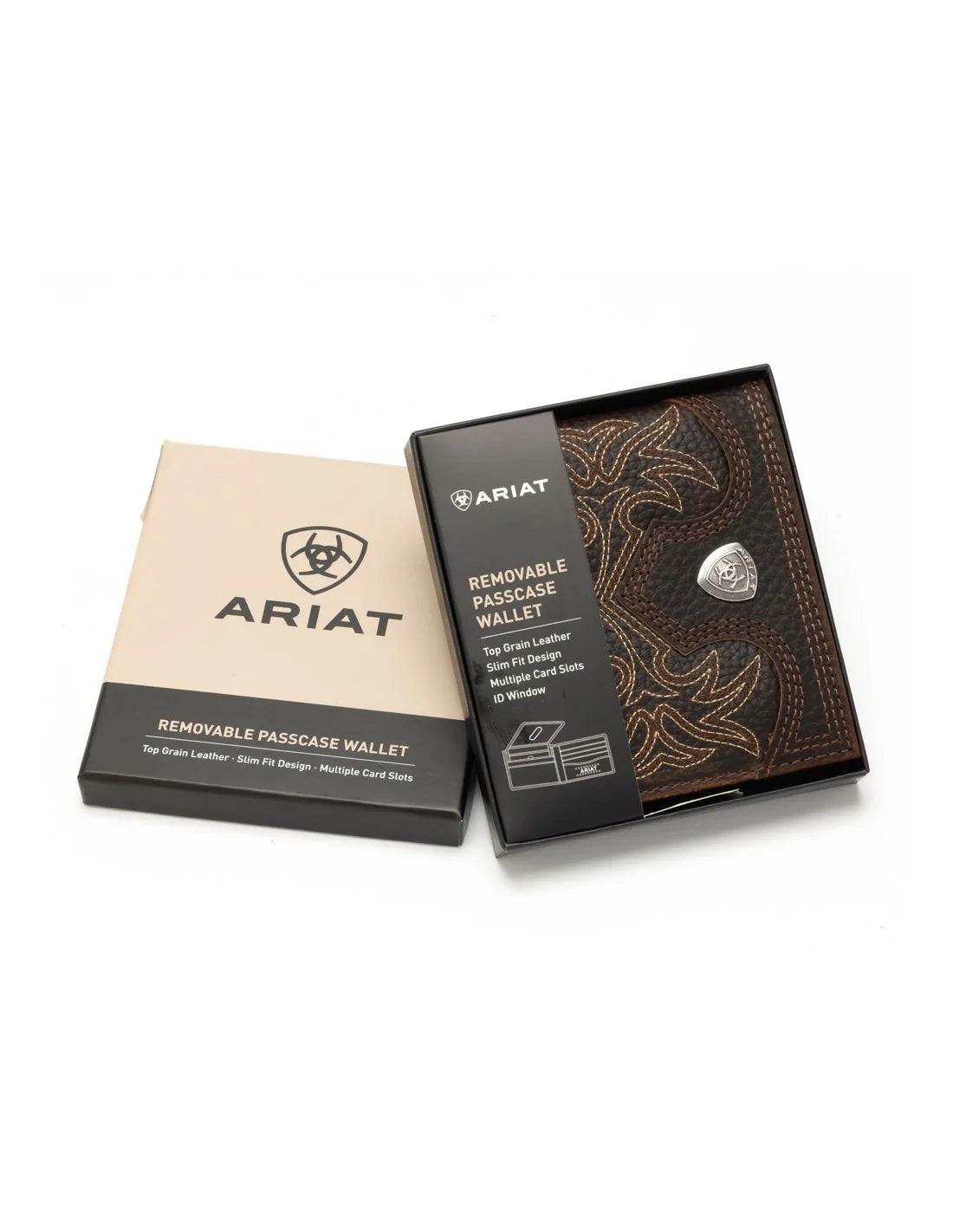 Ariat Bifold Boot Stitch Leather Wallet