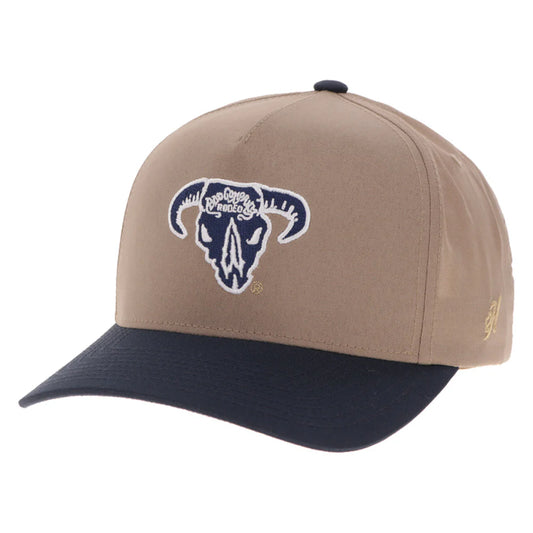 Hooey Ball Cap Bad Company Tan and Blue with Skull Embroidered Logo