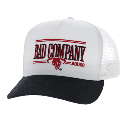 Hooey Ball Cap Bad Company White and Black with Red Logo