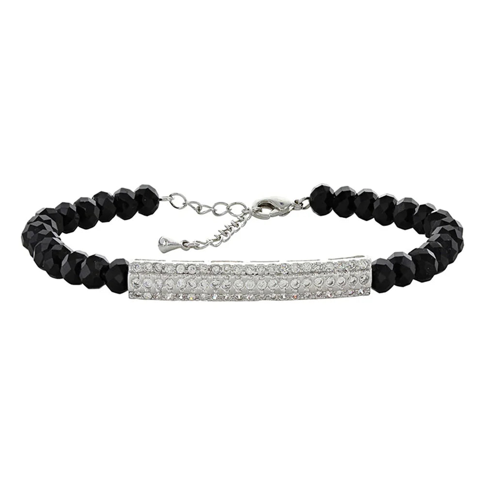 Montana Silversmith Black Bead, CZ & Bar Bracelet