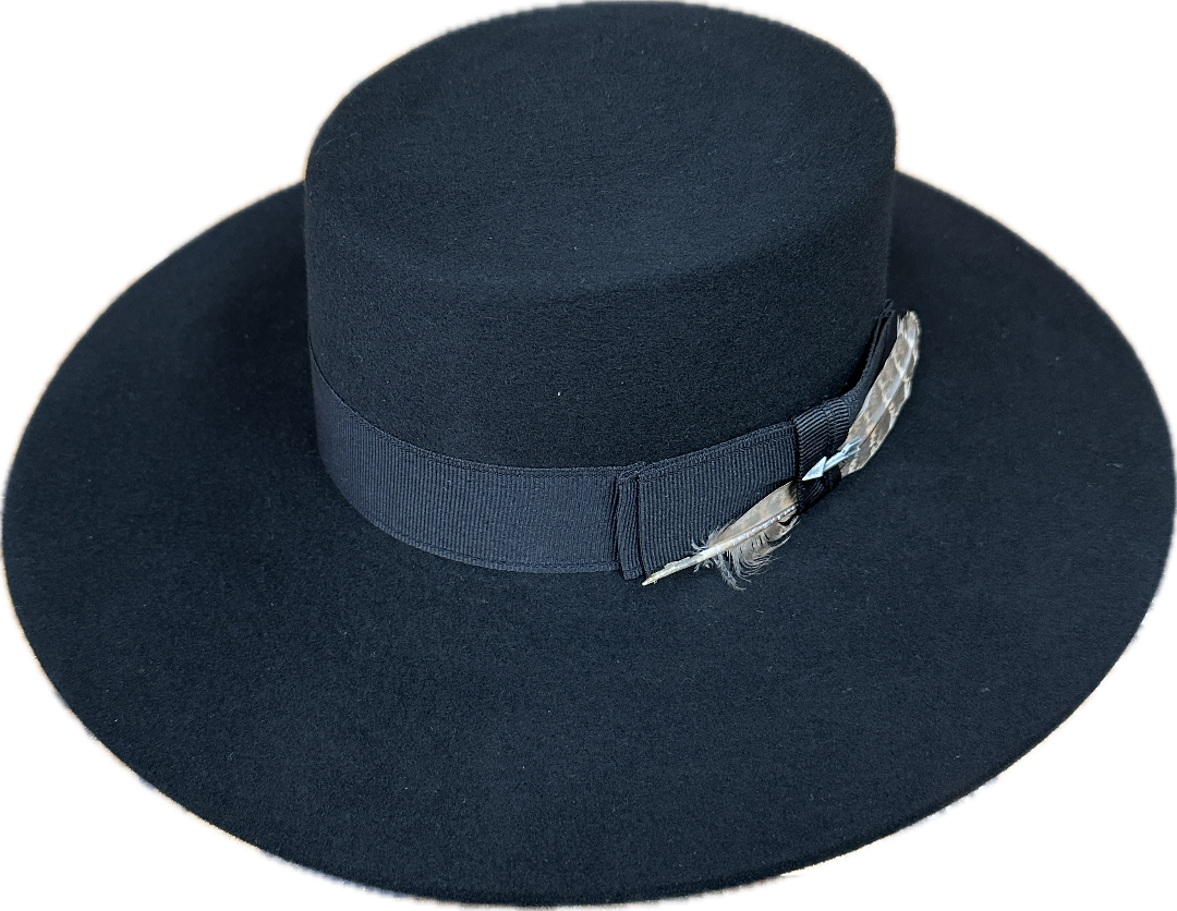 Stetson Felt Flat Brim Black Folklore Hat