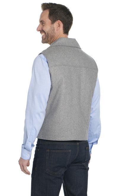 Cripple Creek Men's Vest - Collared Dove Grey Wool with Concealed Carry Pocket