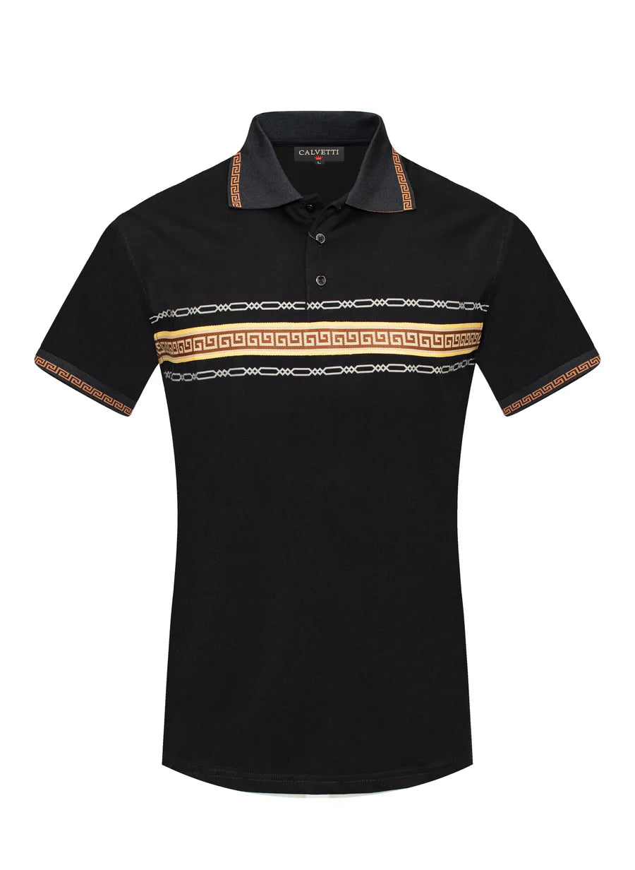 Calvetti Men's Polo Shirt Black