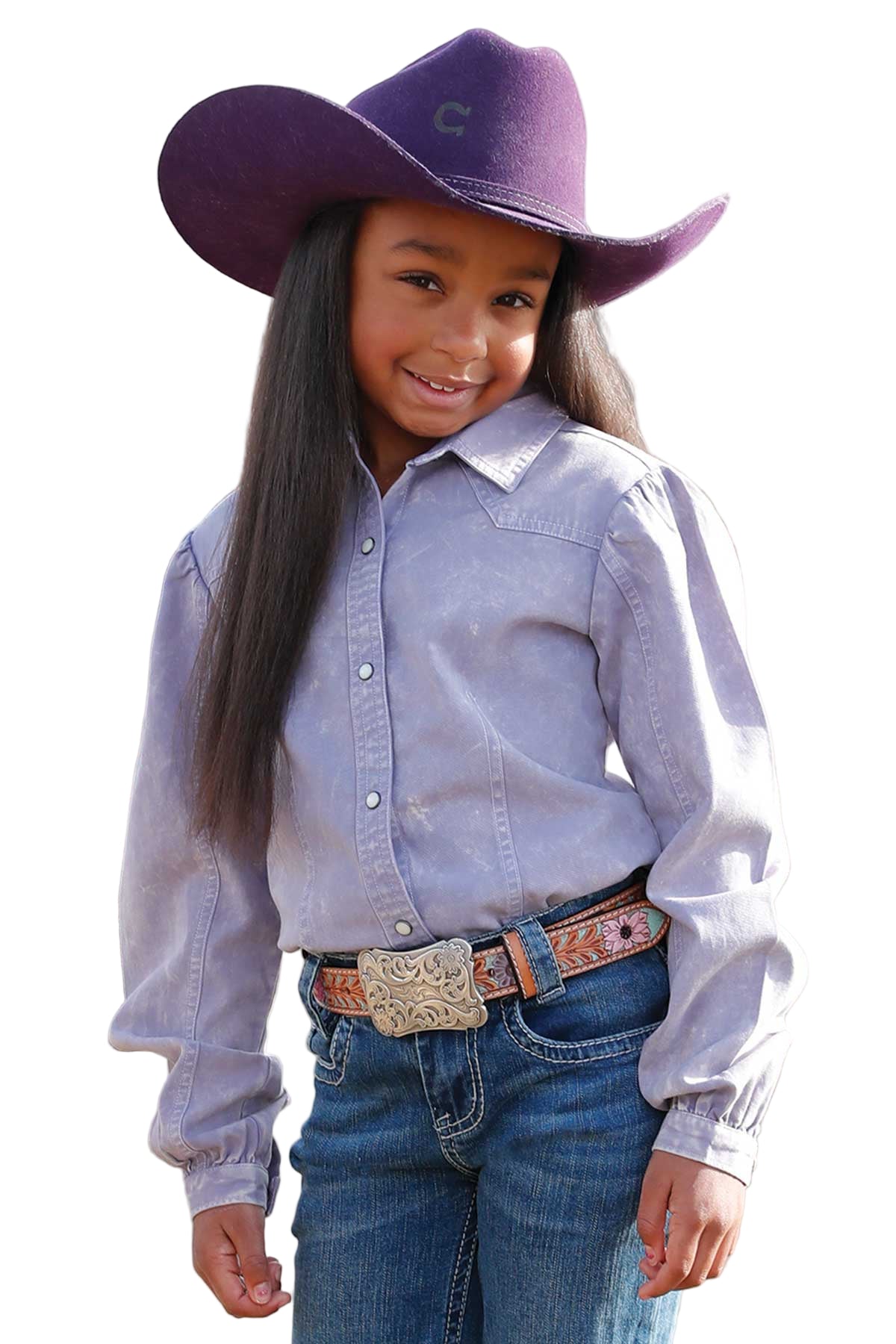 Cruel Girls Lilac Snap Front Shirt