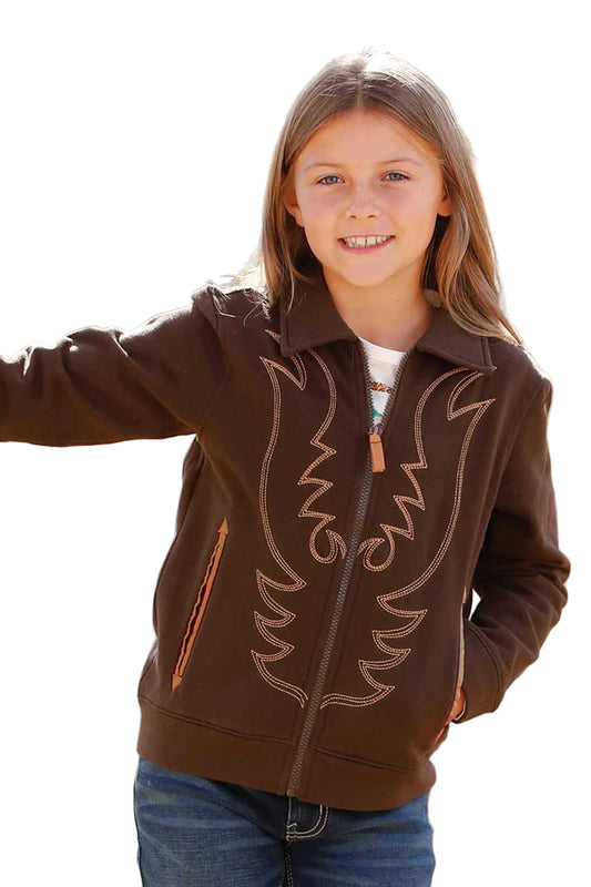 Cruel Girls Brown Boot Stitch Bomber Jacket