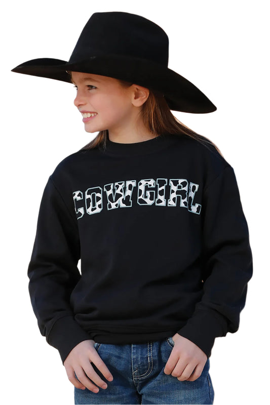 Cruel Girl Girl's Black Cowgirl Sweatshirt