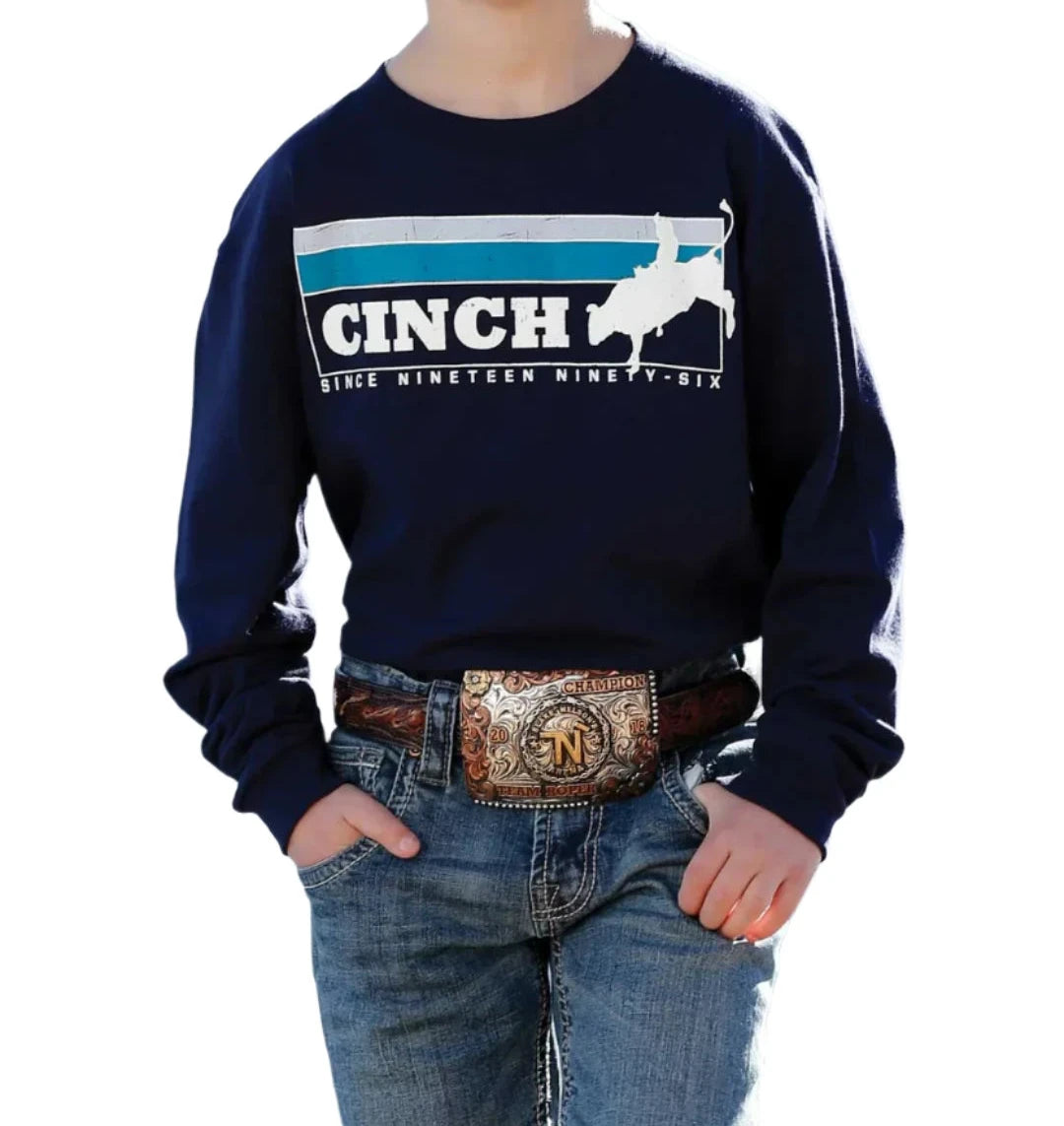 Cinch Children's Bull Rider Long Sleeve T Shirt Navy