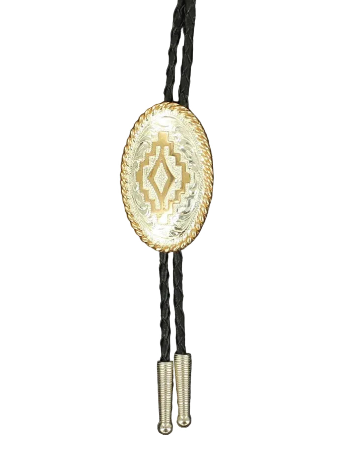 Crumrine Aztec Western Bolo Tie Silver