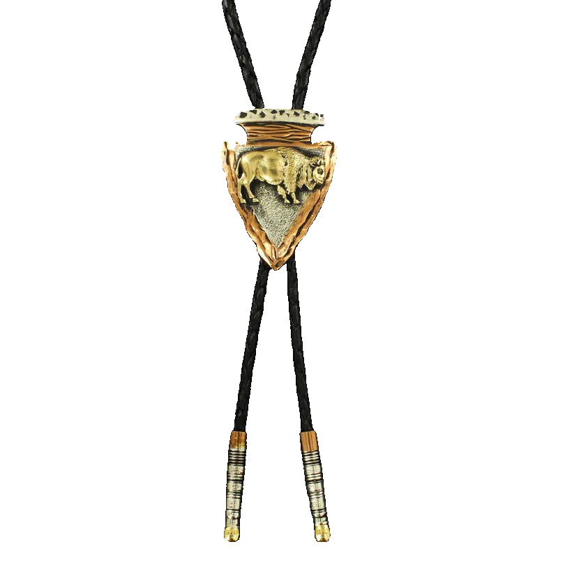 Crumrine Arrowhead with Buffalo Western Bolo Tie