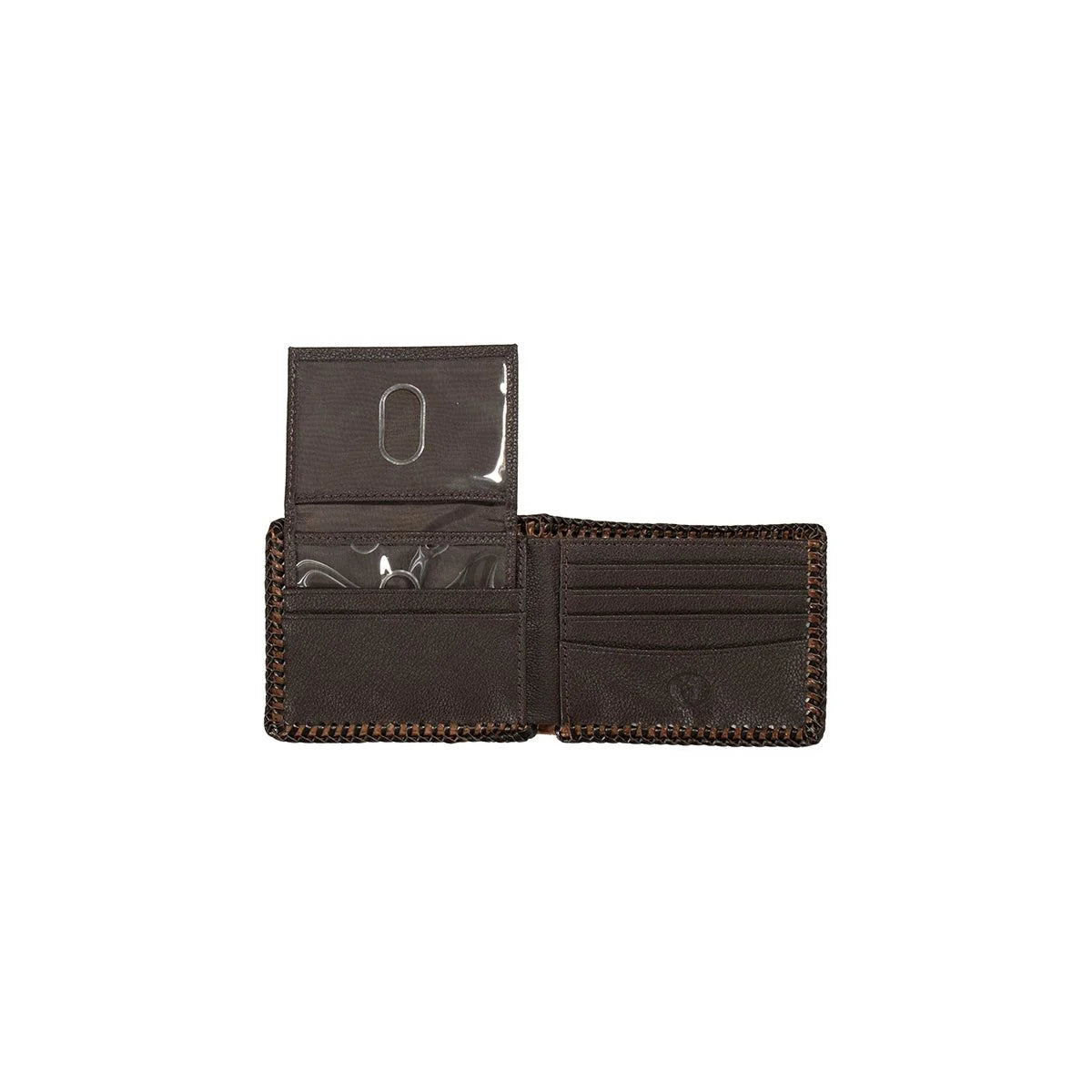 3D Men's Brown Bifold Style with Removable Pass Case Wallet