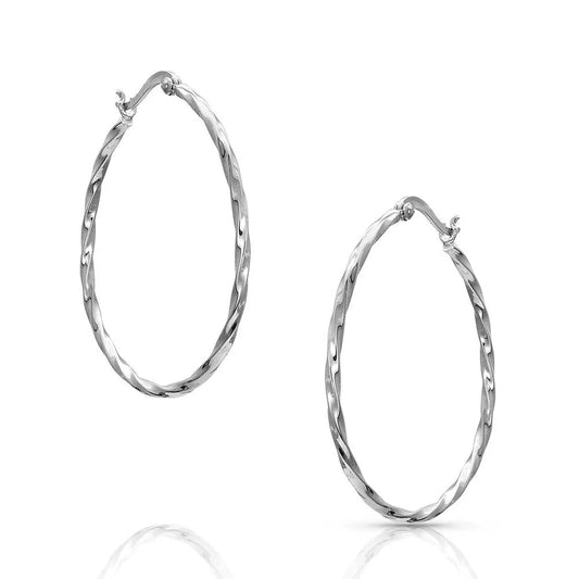 Montana Silversmith Cut Rope Hoop Earrings