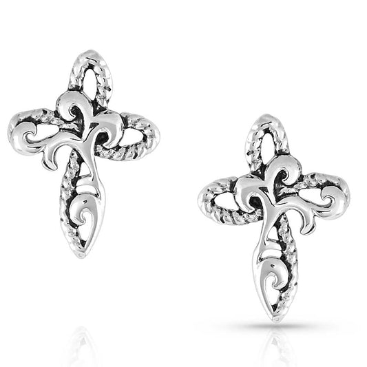 Montana Silversmith Hold Steady Faith Cross Earrings