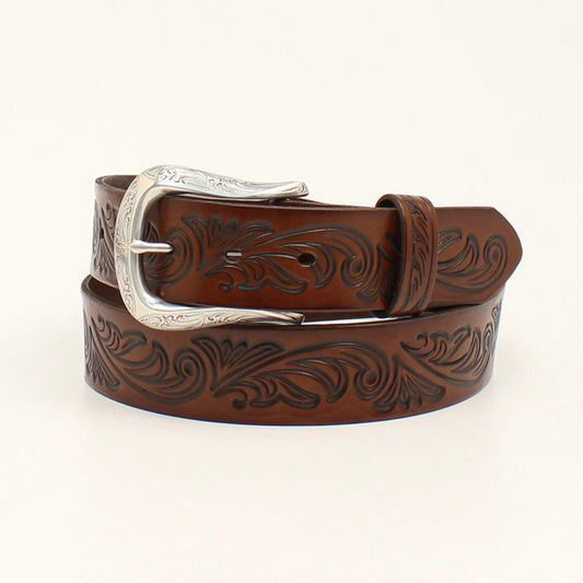 Ariat Hand Carved Brown Leather Belt