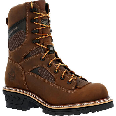 Georgia Men's Boots - Logger Waterproof Work Boot Brown