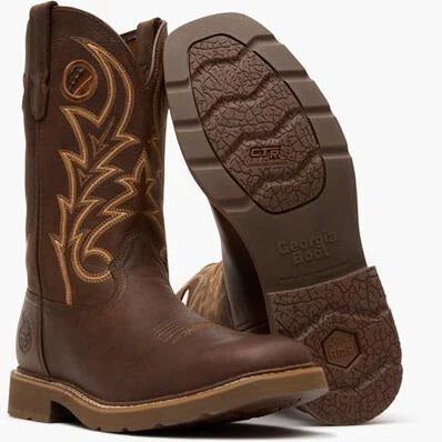 Georgia Boot Core 37 11" Steel Toe Western Pull-On Work Boot