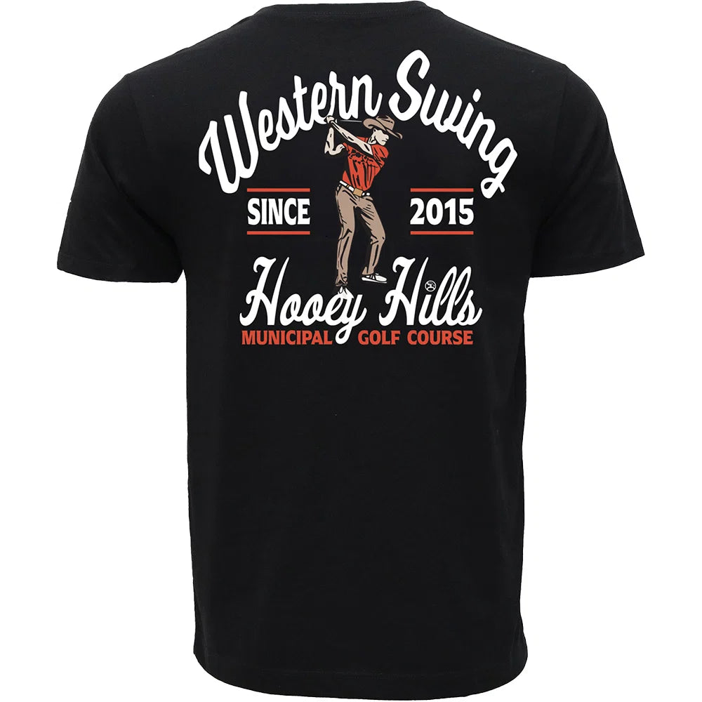 Hooey Men's "Cowboy Swing" Black Cowboy Golf T-Shirt