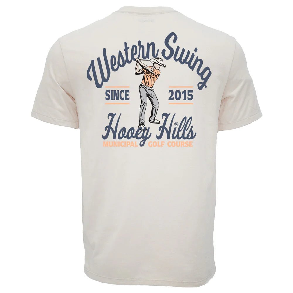 Hooey Men's "Cowboy Swing" Cream Cowboy Golf T-shirt
