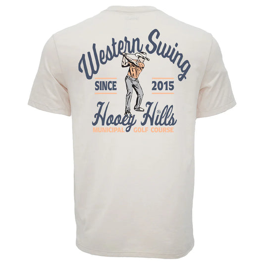 Hooey Men's "Cowboy Swing" Cream Cowboy Golf T-shirt