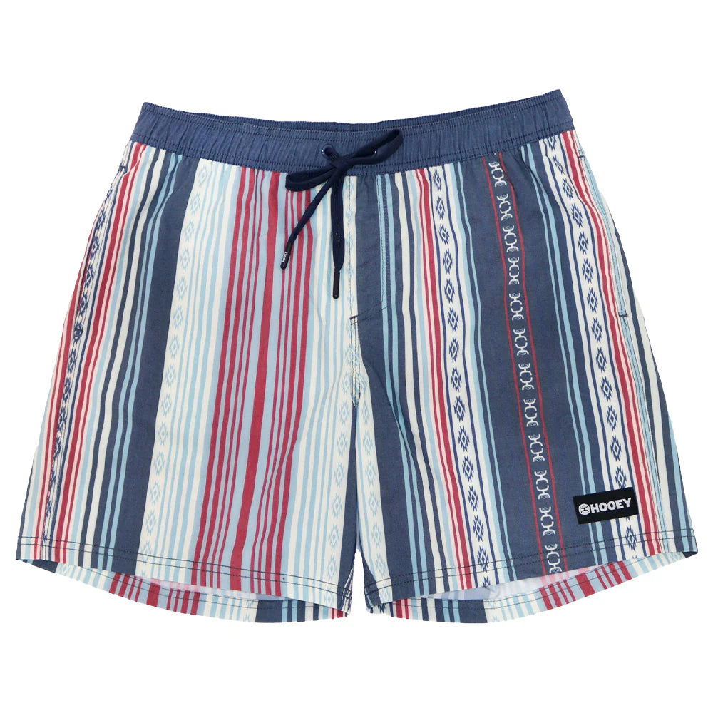 Hooey Men's Boardshorts "Bigwake" Grey with Red and Blue Stripes