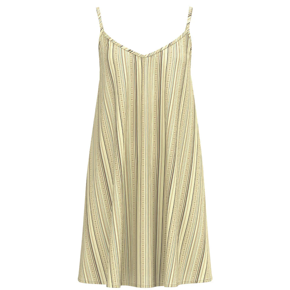 Hooey "Paraiso" Spaghetti Strap Dress Cream Stripe