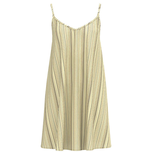 Hooey "Paraiso" Spaghetti Strap Dress Cream Stripe