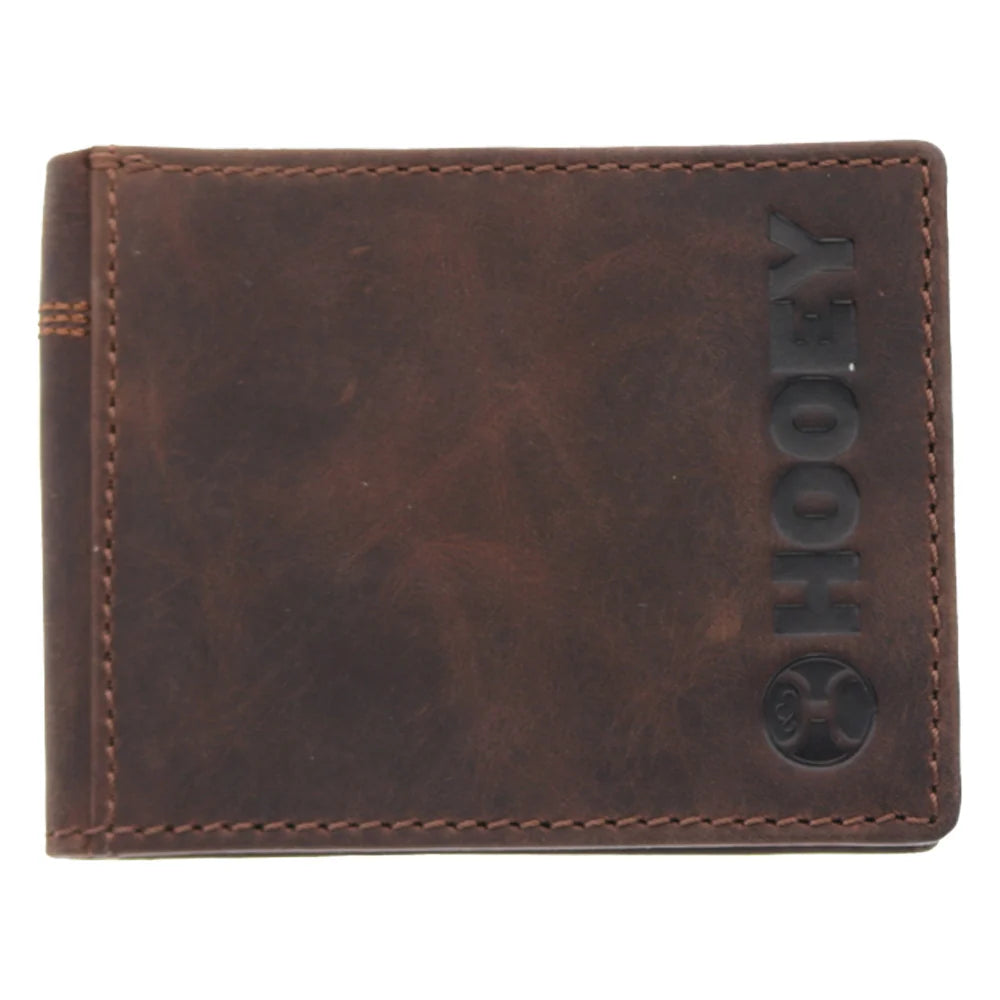 Hooey Wyatt Front Pocket Bifold Wallet Brown Leather