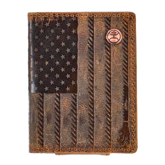 Hooey Liberty Rope Embossed Bi-Fold Money Clip Wallet