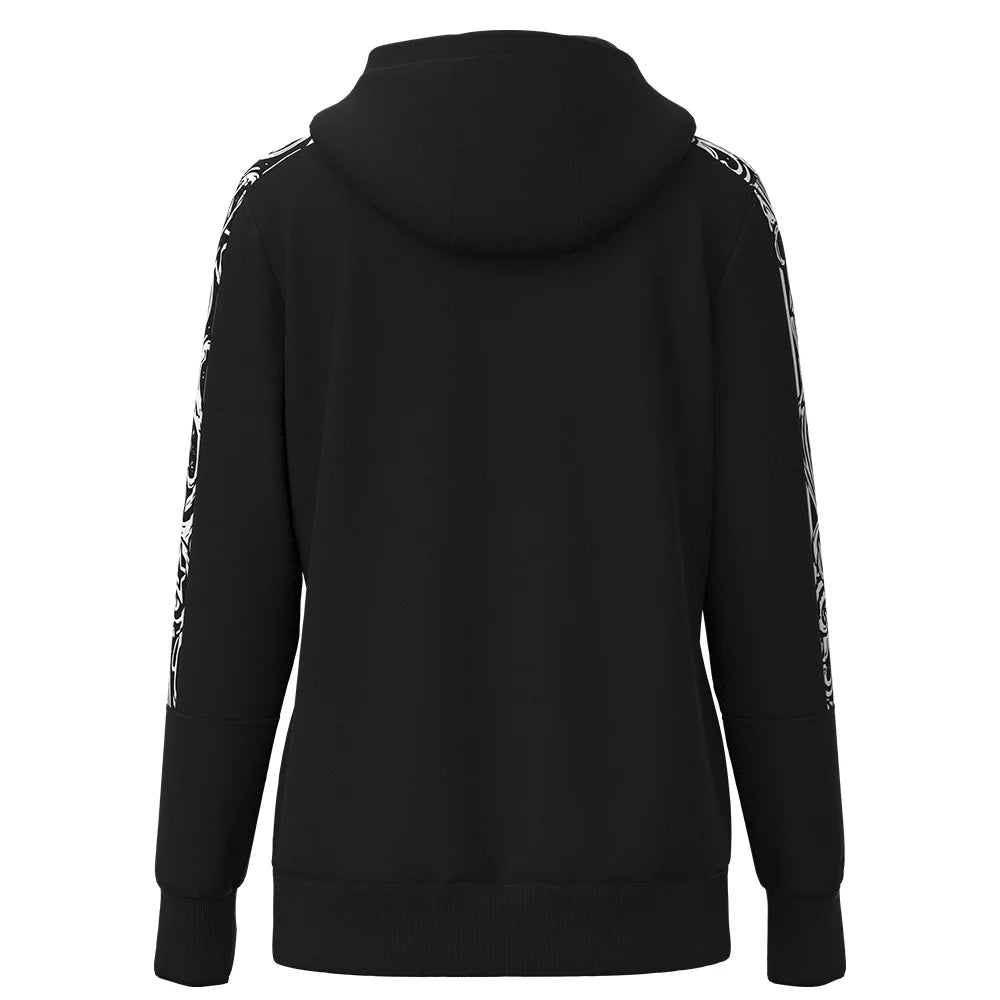 Hooey Women's "Canyon" Black with White Filigree Pattern Sleeves Hoody