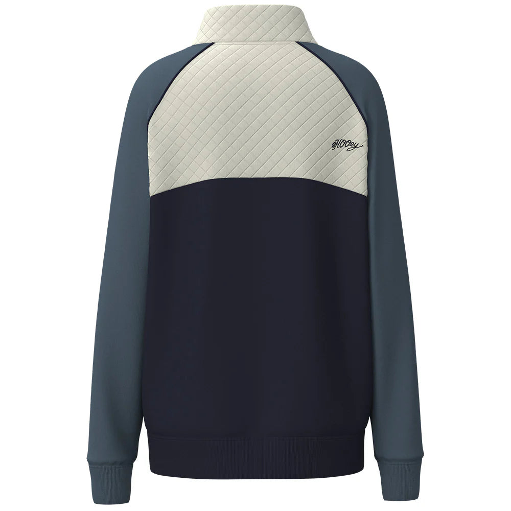 Hooey Women's "The Prime 1/4 Zip" Cream and Navy Pullover