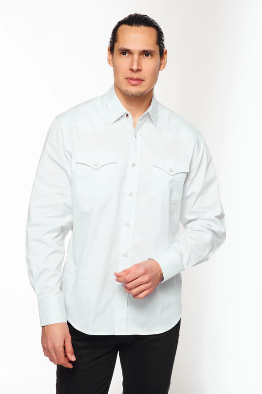 Rodeo Clothing Men's Long Sleeve Shirt - White