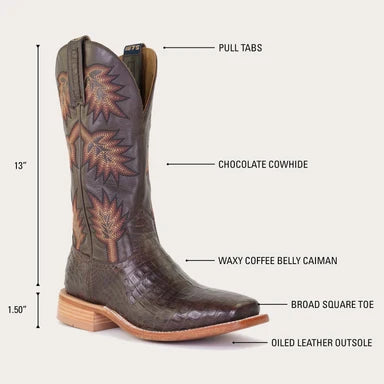 Hyer Men's Russell Brown Caiman Boots