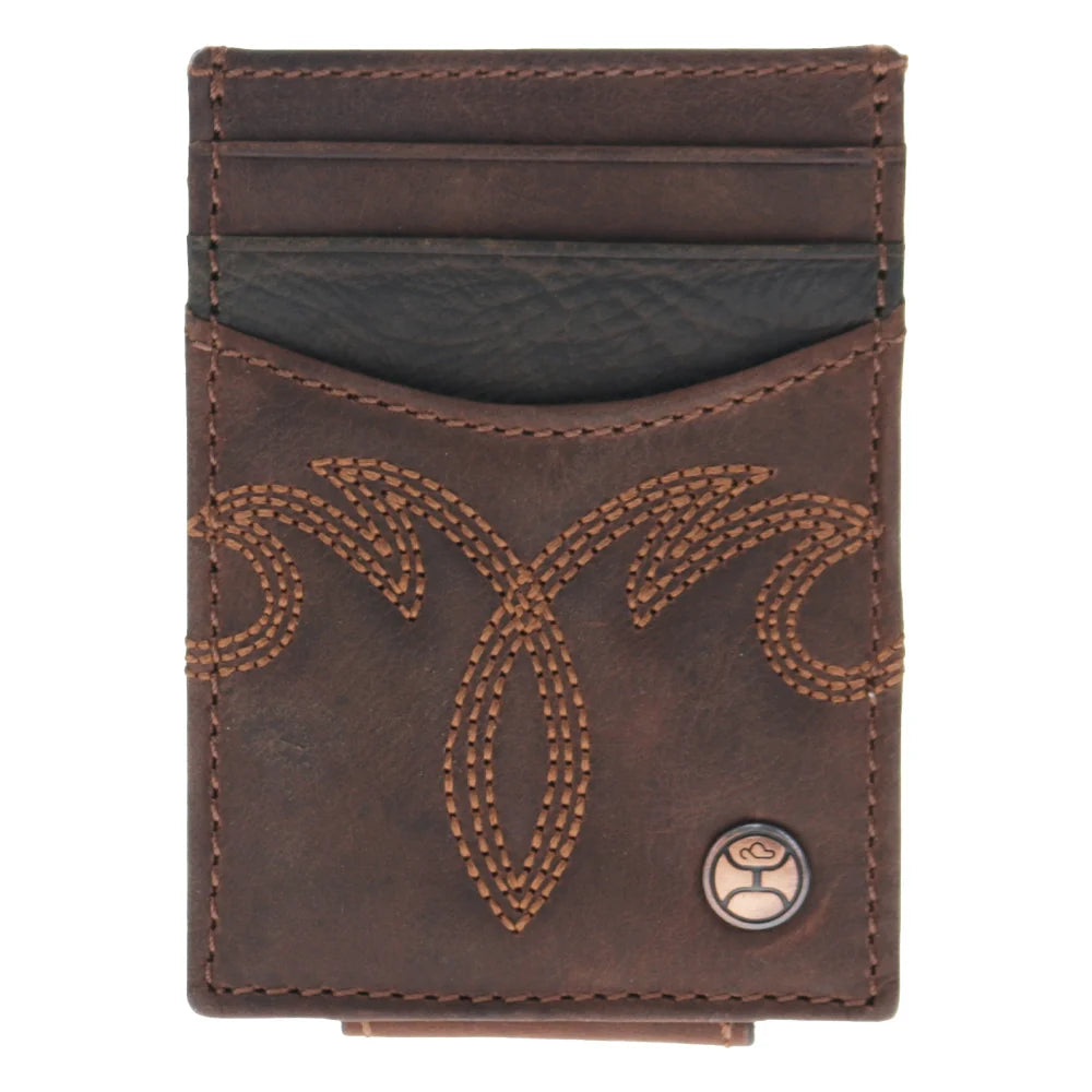 Hooey Wyatt Money Clip Brown Leather