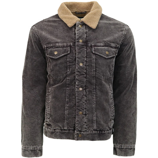 Hooey Men's "Mesquite" Corduroy Jacket Grey with Tan Sherpa