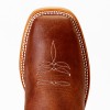 Horse Power Men's Boots - Sugared Honey Square Toe with Green Top