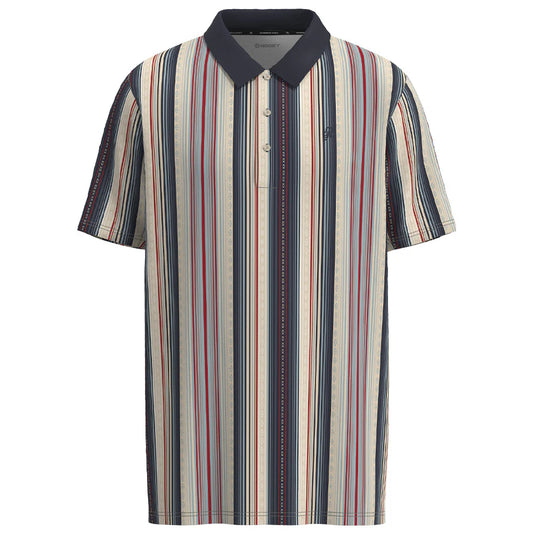 Hooey Men's Short Sleeve "The Weekender" Polo Grey with Red and Blue Stripes