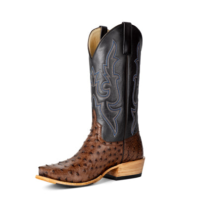 Horse Power Men's Boots - Tobacco Full Quill Ostrich Cutter Toe