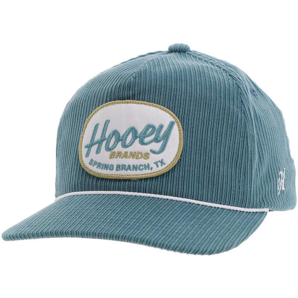 Hooey Ball Cap Teal Corduroy with White, Teal and Tan Patch