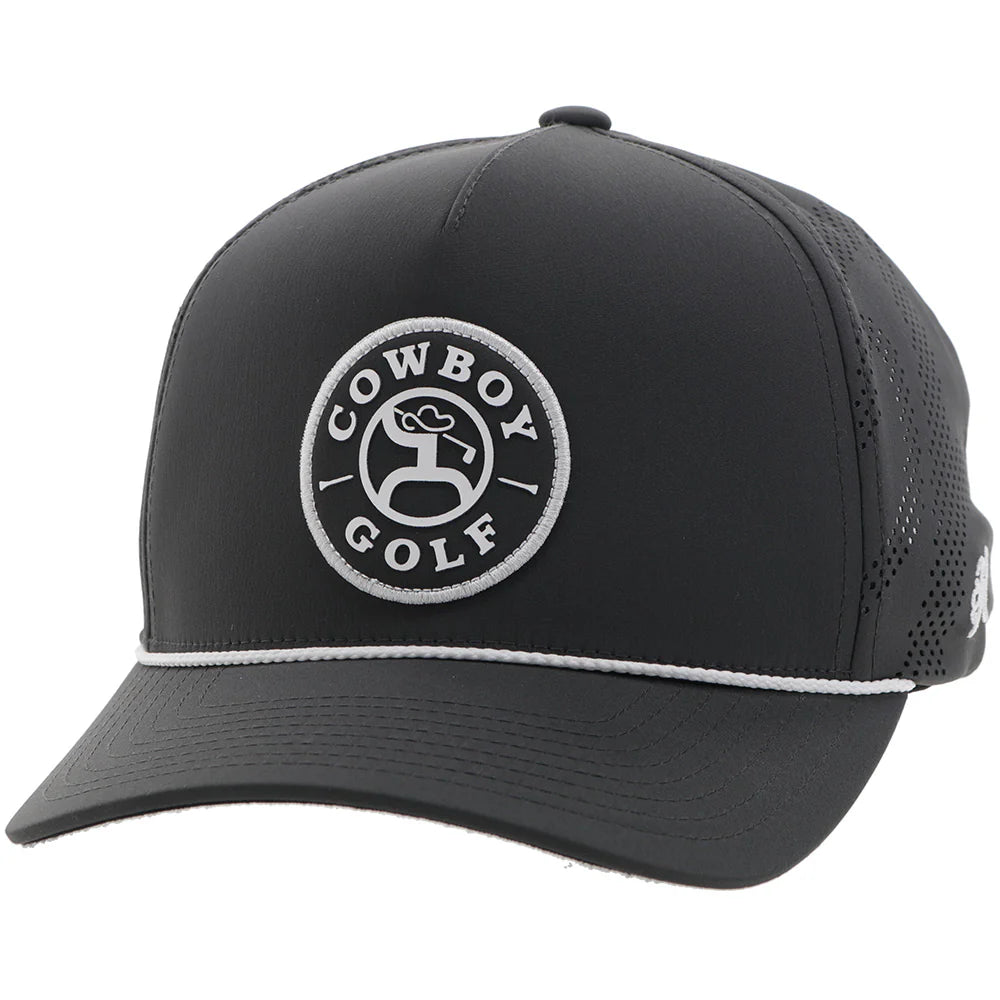 Hooey Ball Cap "Draw" Hat Charcoal with Black and White Circle Patch