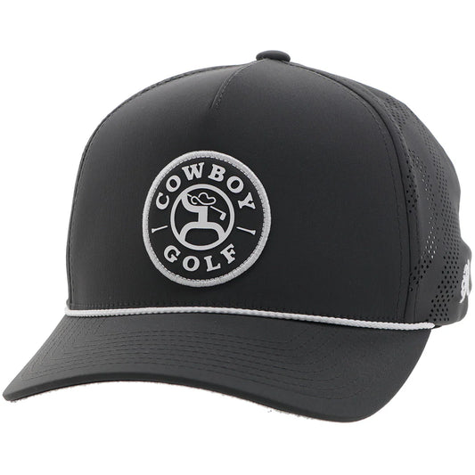 Hooey Ball Cap "Draw" Hat Charcoal with Black and White Circle Patch