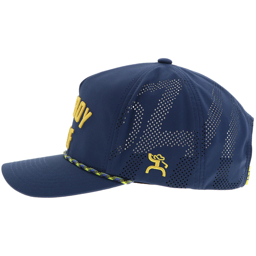 Hooey Ball Cap "Cowboy Golf" Hat Navy with Yellow Stitching