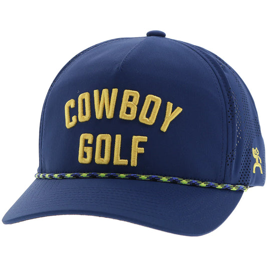 Hooey Ball Cap "Cowboy Golf" Hat Navy with Yellow Stitching