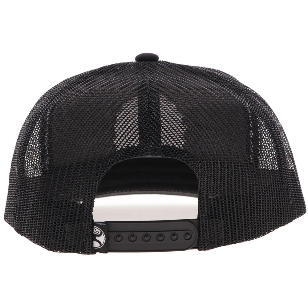 Hooey Ball Cap "Spur" Hat White and Charcoal with Leather Patch