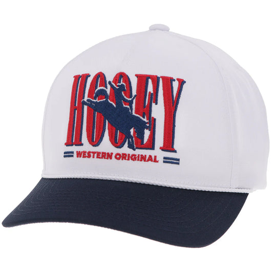 Hooey Ball Cap "Wild Ride" White, Red and Navy with Hooey Embroidered Logo
