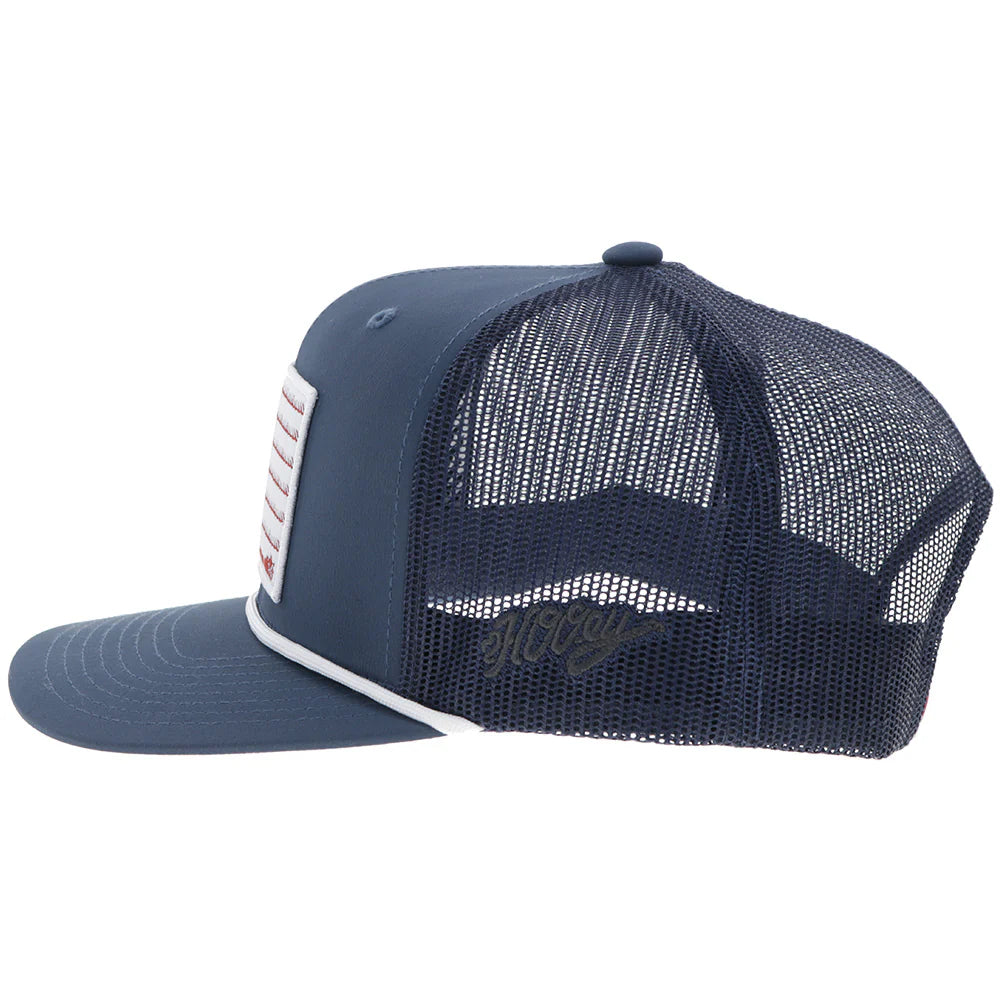 Hooey Ball Cap "Liberty Roper" Navy Blue with 1776 Flag Patch