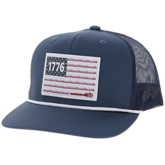 Hooey Ball Cap "Liberty Roper" Navy Blue with 1776 Flag Patch