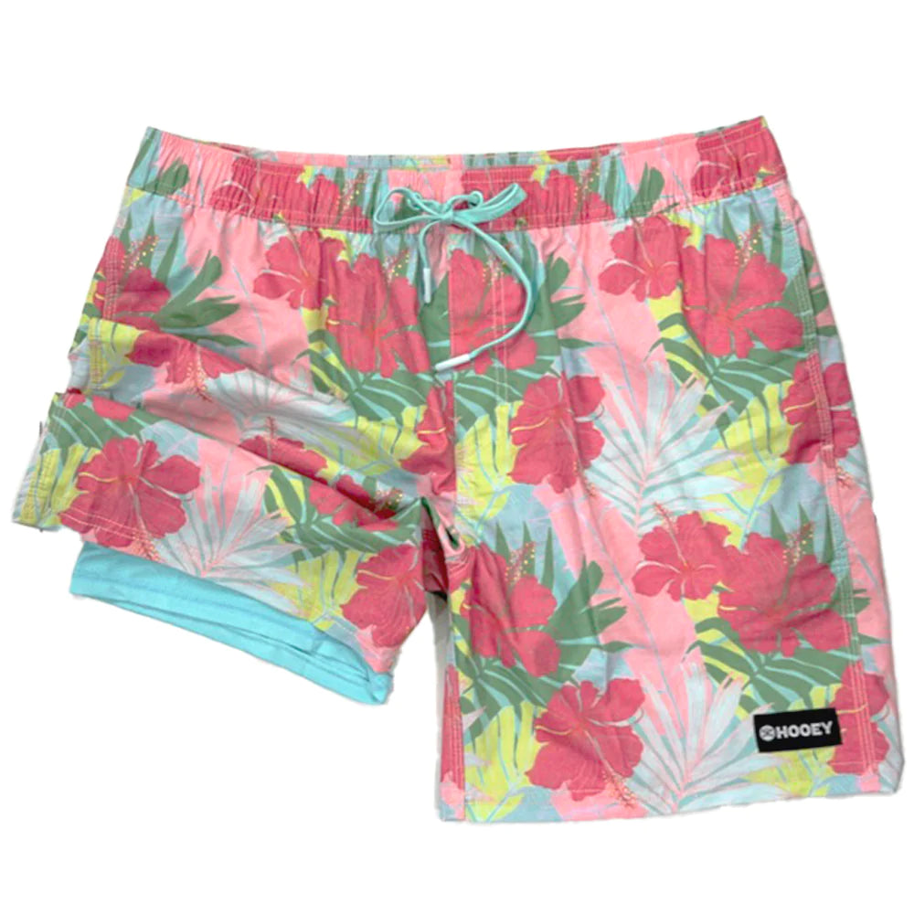 Hooey Men's Board Shorts "Big Wake" Palm Leaf