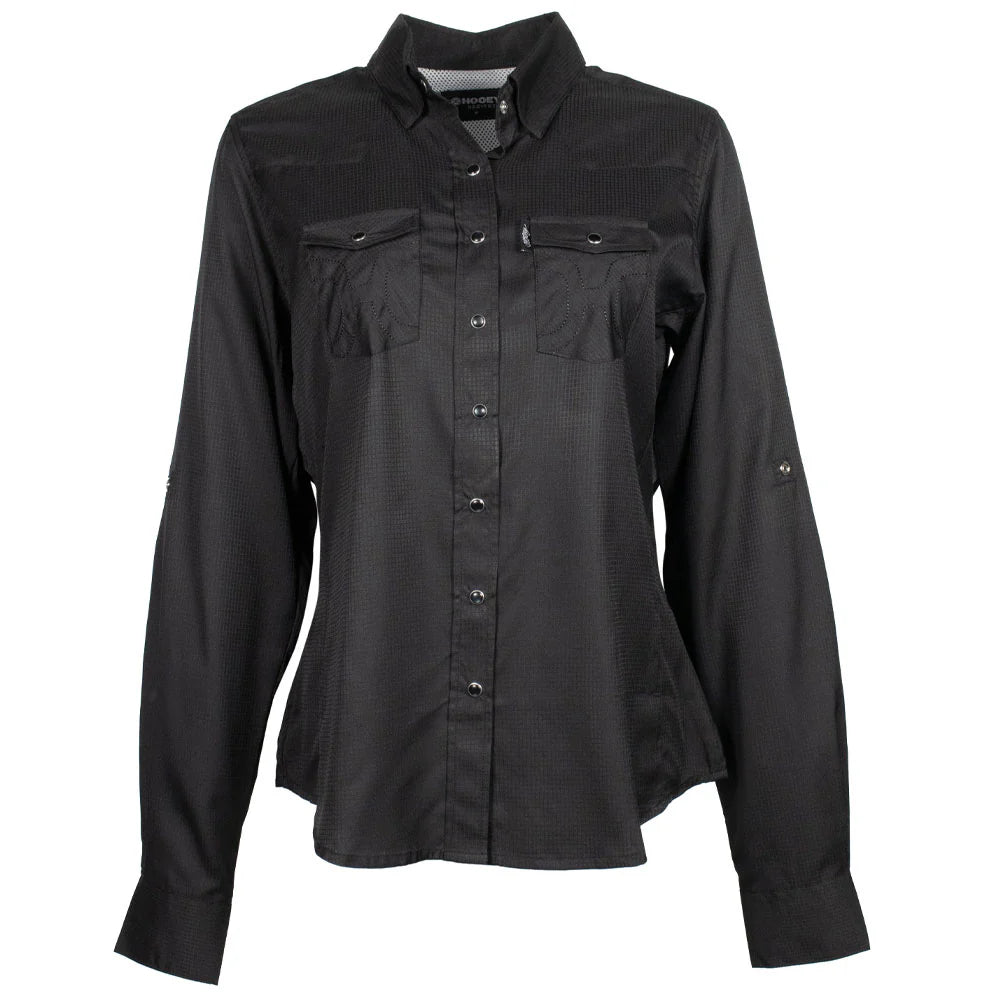 Hooey Women's "Sol" Black Long Sleeve Pearl Snap Shirt