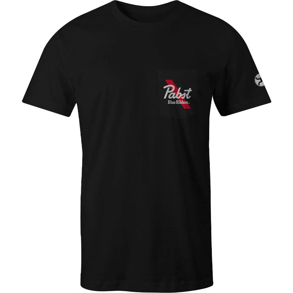 Hooey Men's "Pabst Blue Ribbon" Black with Red & White T-Shirt