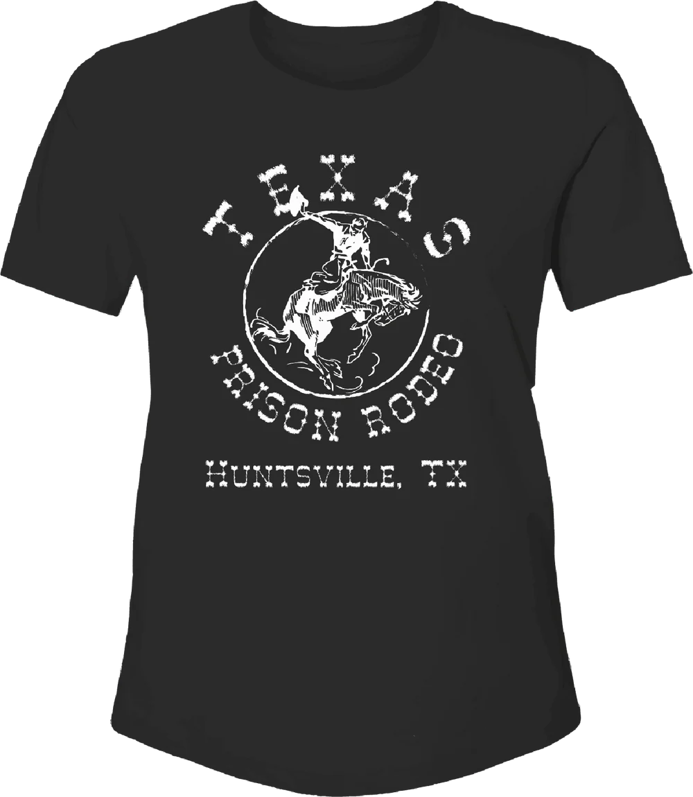 Hooey Women's T-Shirt - Texas Prison Rodeo Graphic "Black"