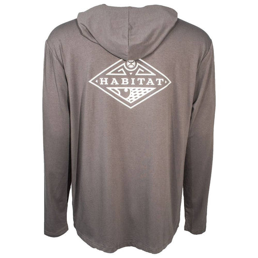 Hooey Men's "Hooded Captain" Grey Long Sleeve T-Shirt